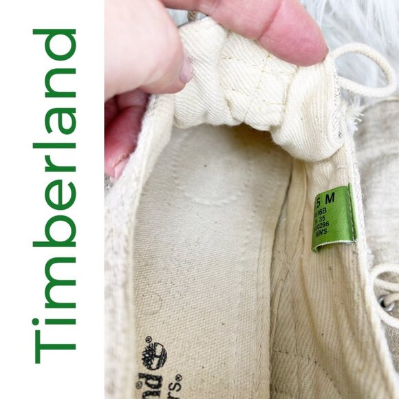 TIMBERLAND MENโS NATURAL CANVAS LACE UP BOAT DECK LOAFERS, SIZE 10.5 - Picture 6 of 10